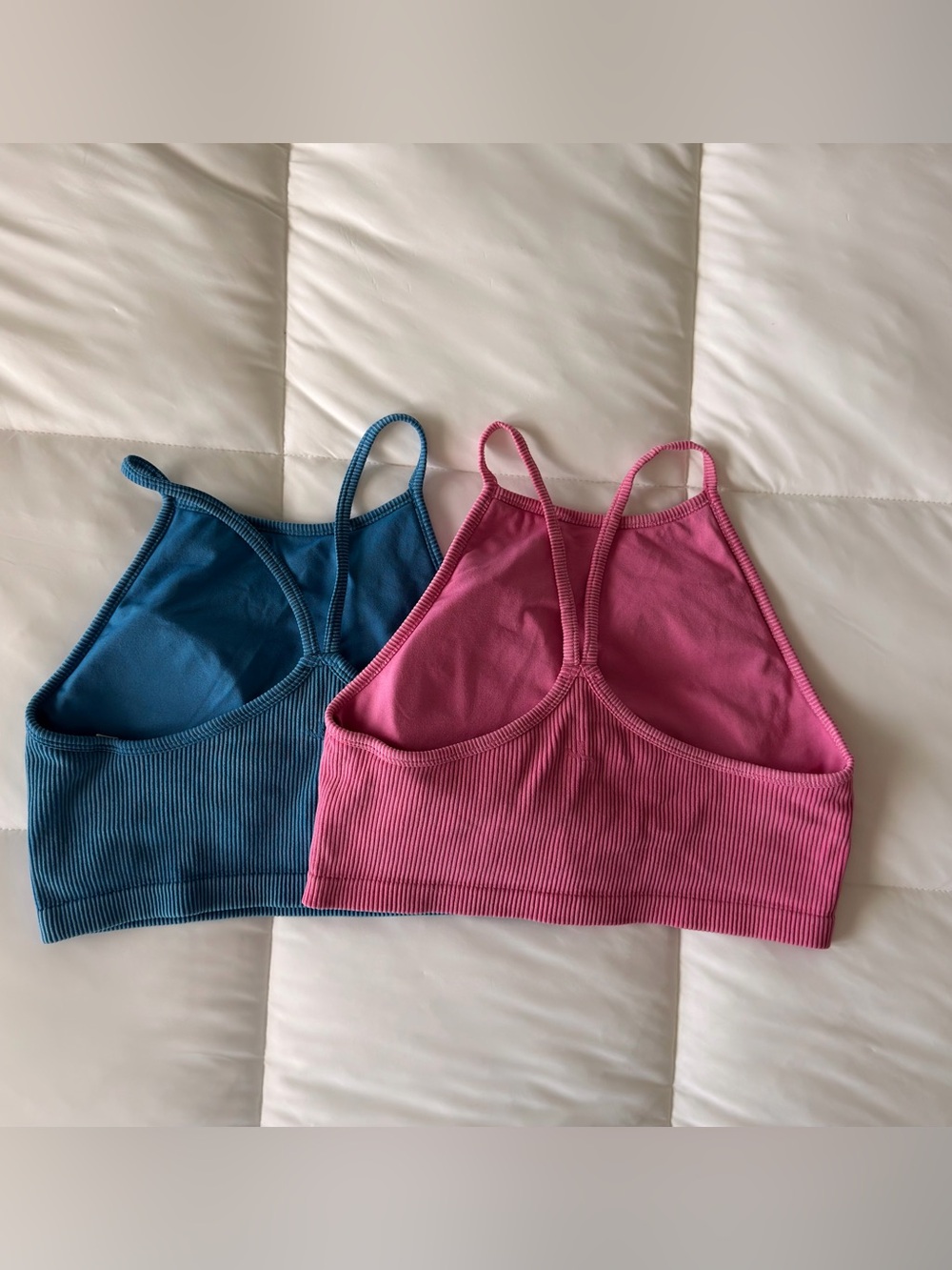 JoyLab Ribbed Seamless Support Tank Tops Size Small – 2 Pack Pink & Blue - Picture 2 of 7